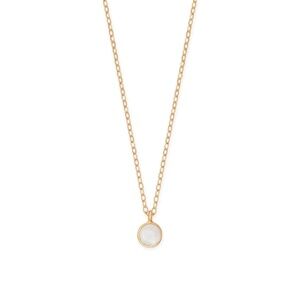 Dainty Rainbow Moonstone Pendant Necklace 14k Gold Filled